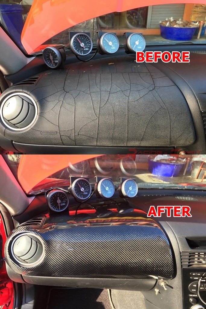 2004-2012 Mazda RX-8 LHD 3D Glossy Real Carbon Fiber Front