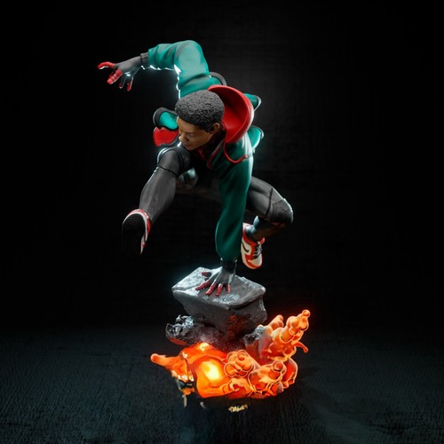 miles morales spider man figure resin scale 1/6 pintada a mano unica - Imagen 4 de 16