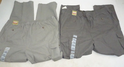 Red Bank Clothing Co Pants Cargo Canvas XL W40-42 Elastic Waist String Lot 2