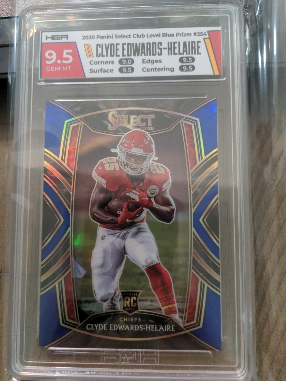 2020 Select Football 12/75 Clyde Edwards-Helaire Rookie Card Club Level Blue SP