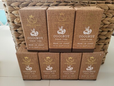 2 Saponificio Coconut Scrub Soap Olive Oil 10.5 oz Each Bar Full Size Large