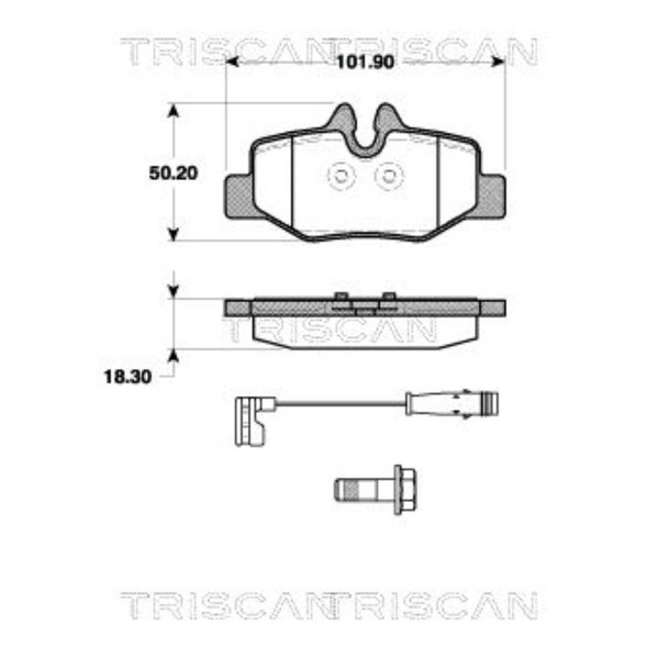 Triscan BremsbeläGe Hinten FüR Mercedes-Benz Vito Bus Vito/Mixto Kasten-image