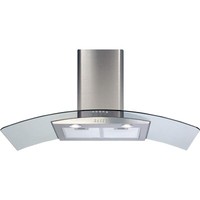 CDA 100cm Curved Glass Chimney Cooker Hood - Stainless Steel ECP102SS