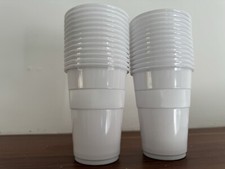 255ml 80 PCS White Plastic Cups Reusable Glasses Party Wedding Drinking 9oz  