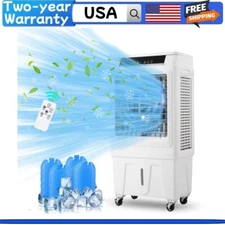 Air Cooler 3000CFM Swamp Cooler With Remote Control Wind Speeds 10.3 Gallon 