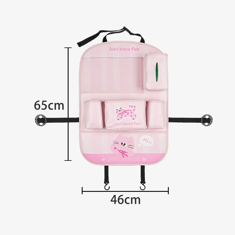 Multi-function Car Accessories Seat Back Headrest Storage Organizer Bag Cute Foto 2 de 2