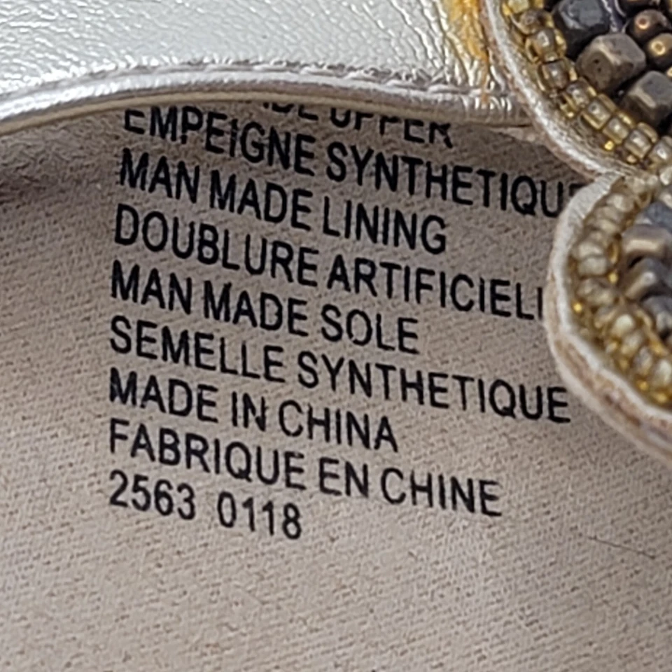 Sandalia Mujer Talla 6.5 Beige Cuero Cuña Egipcia Cleopatra Foto 3 de 4