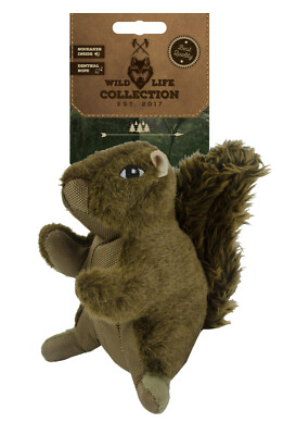 Wild Life Dog Squirrel (Eichhörnchen) zum Jagen/Spielen mit Quietsche 18cm hoch