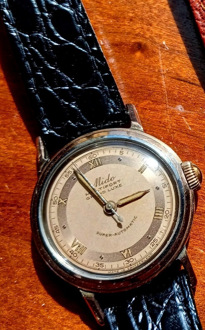 Vintage 1940's Mido Multifort Grand Luxe Superautomatic caliber