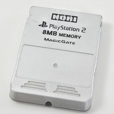 PS2 HIKARU Memory Card 8MB HORI Silver HP2-37 Playstation 2 Made Japan 0843
