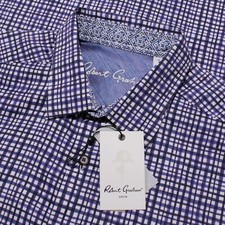 Robert Graham NWT Topkipi Casual Button Down Shirt Size L in Purple Check