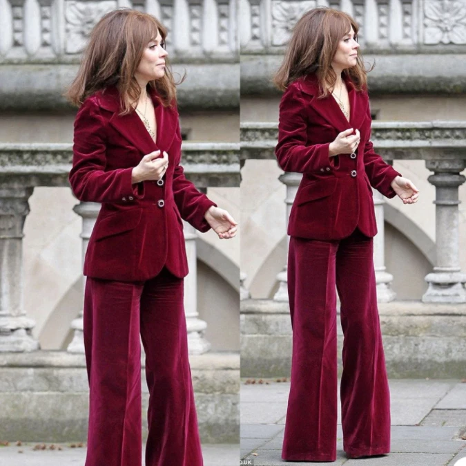 Winter Velvet Mother of the Bride Pants Suits Women Ladies Formal Evening  Party