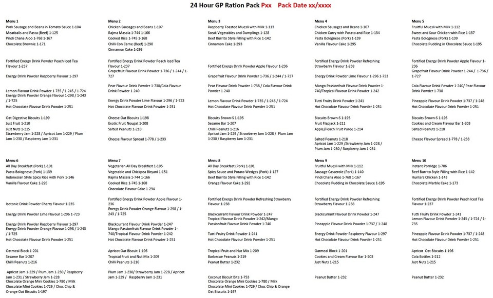 British Army MOD 24hr Operational Ration Packs ORP from Idaho, USA MRE ...