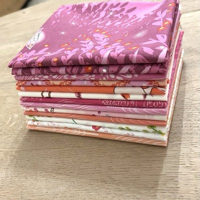 Fat-Quarter-Set-Bundle    Wee Wander    Pink Orange   Sarah Jane - Stoff- Bundle