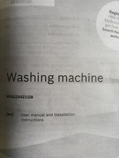 Bosch Washing Machine WGG254Z1GB User Manual