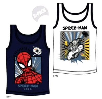 Marvel Spiderman Jungen  Unterhemden Größe 122/128   Baumwolle 2er Pack