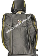 Black Leather Seat Covers W Yellow For 2015-2023 Dodge Charger W Scat Pack Logo