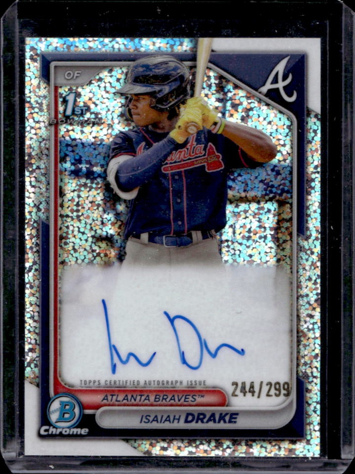 2024 Bowman Isaiah Drake Chrome Auto Speckle Refractor 1st #244/299