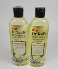 2 Pack Dr Teal's COCONUT OIL Moisturizing Bath Body Oil, 8.8 fl oz, Scented