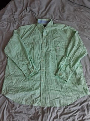 Chaps Easy Care Men's Green Plaid Check Shirt 2xb/2tf Long Sleeve Button Up NWT