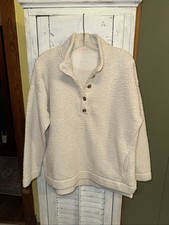Aerie Sherpa Pullover 1/4 Button Closure Oversized Size M