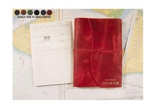 Amalfi A4 Yacht Log Book Italian Leather Journal Red Free Initials Engraving!