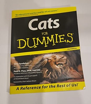Cats For Dummies by Pion, Paul D. Paperback Book The Cheap Fast Free ...