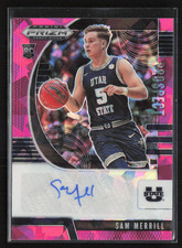 Sam Merrill 2020 Panini Prizm Draft Picks Pink Ice Auto Utah State Aggies #PA-SM