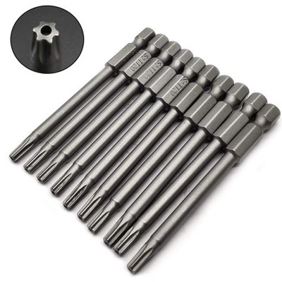 10PCS 3''/75mm T20 Torx Head Screwdriver Bit Set, 1/4 Inch Hex Shank with Quic...