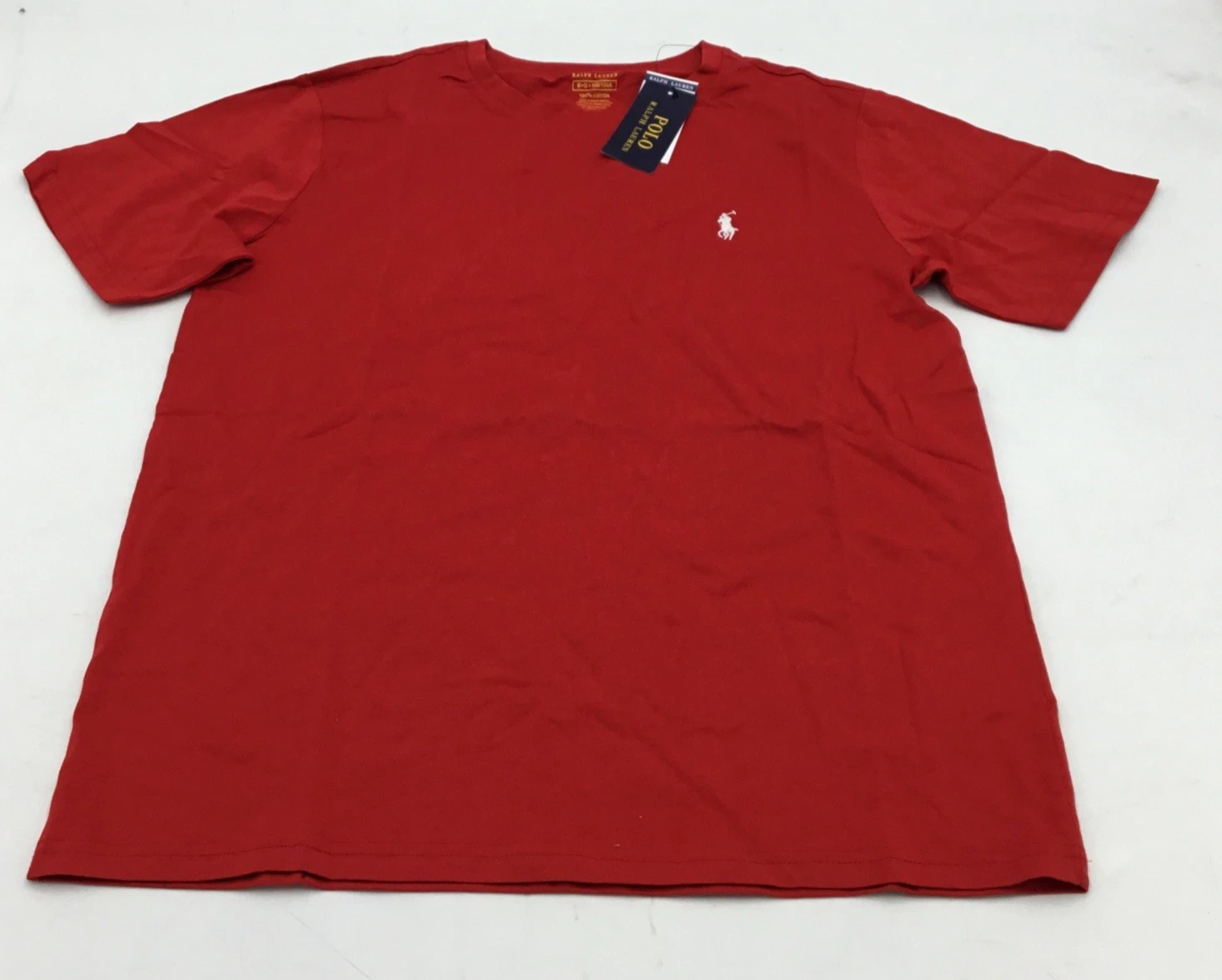 Polo Ralph Lauren Mens Custom Fit Crew Neck T Shirt in Red Size Medium