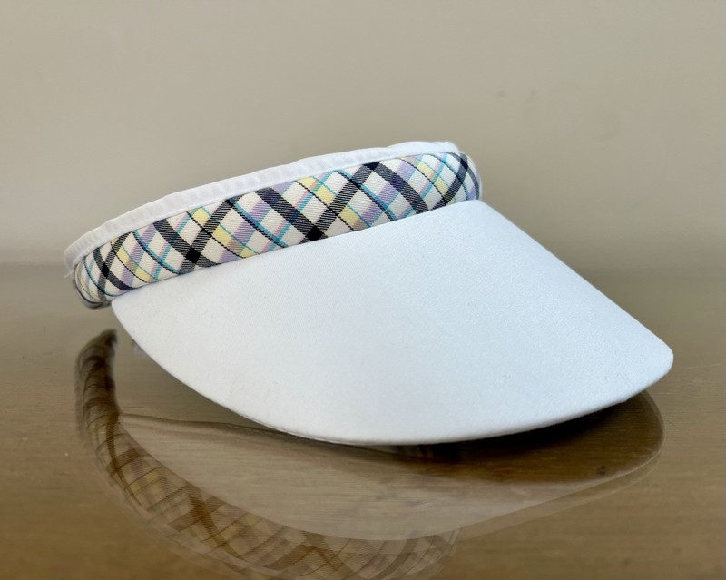 Lady Hagen Golf Core Clip Visor - White & Pastel Plaid - Excellent Condition
