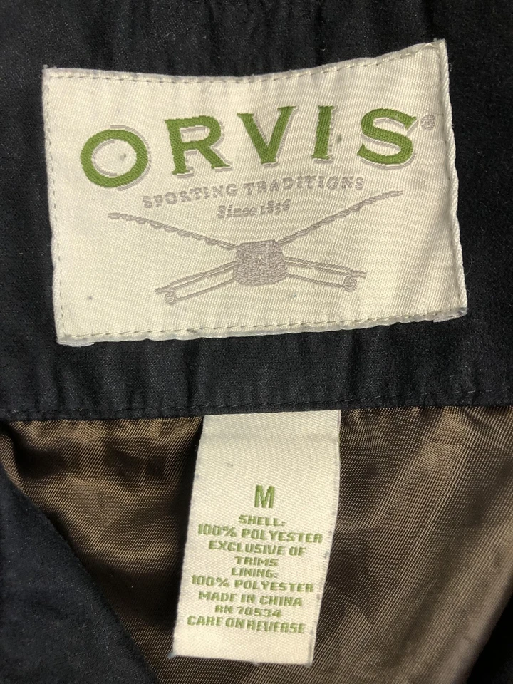 Orvis Jacket Mens Medium Black Zip Up Bomber Microfiber Polyester Lined Outdoors - Image 4 of 4
