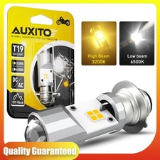 1 Pack White Motorcycle & Amber T19 LED Headlight Head Lamp Bulb Canbus Ready