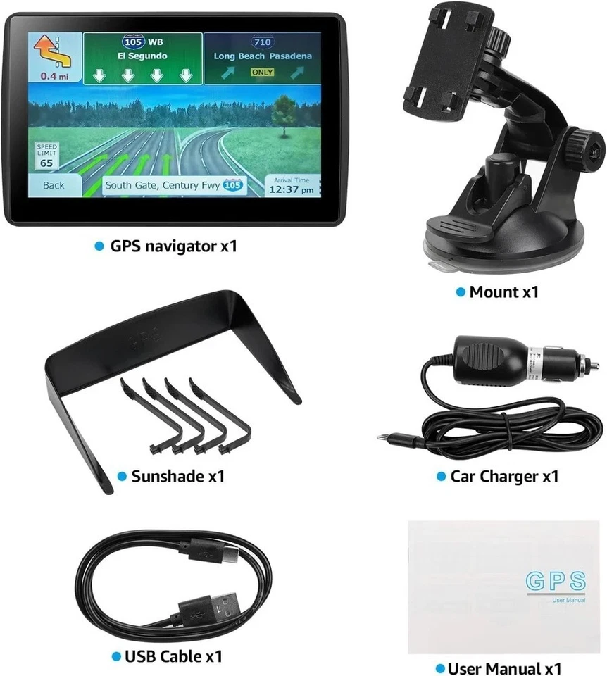 GPS Navigator for Car Truck RV, 7 Inch Touch Screen, Latest 2025 Maps for Car... - Image 4 of 4