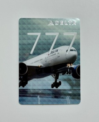  2016 Delta Trading Card# 45 Boeing 777-200 LR w/ holder