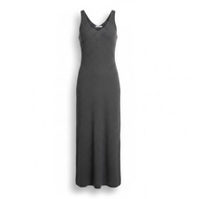 Crescent Womens Gray Ribbed Tank Maxi Dress Size M