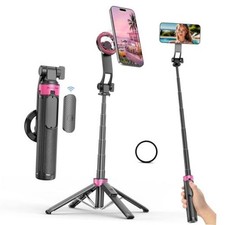 3-in-1 Magnetic Selfie Stick Tripod for iPhone, 37'' 360  Rotation Phone Black