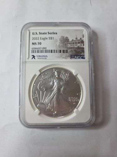 2022 7K Metals U.S. State Series American Silver Eagle NGC MS70 - Virginia