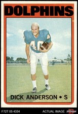 1972 Topps #98 Dick Anderson Dolphins Colorado 7.5 - NM+