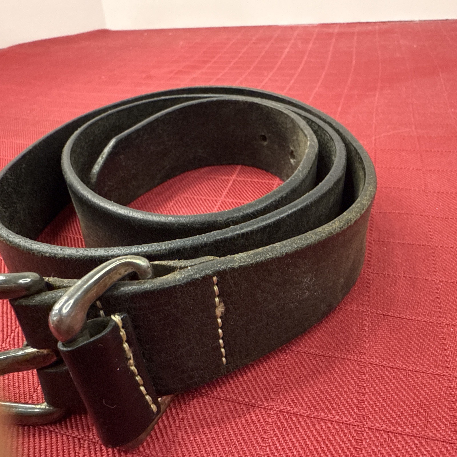 MOSSIMO Solid Dark Brown Well Worn All Leather Be… - image 4