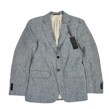 Tommy Hilfiger Mens Modern Fit 100 Linen Solid Sport Coat Blue 36S