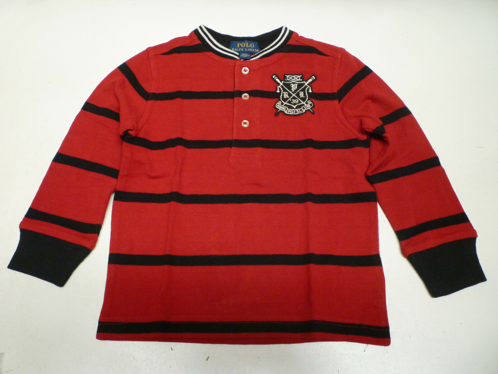 FILA POLO RALPH LAUREN T shirt canottaggio manica lunga girocollo rosso a righe bambino 1 5 anni