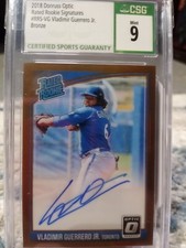 VLADIMIR GUERRERO JR. 2018 Donruss Optic AUTO Rated Rookie #RRS-VG Bronze Prizm