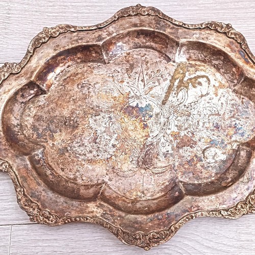 Handmade silver plated fruit bowl with monogram.