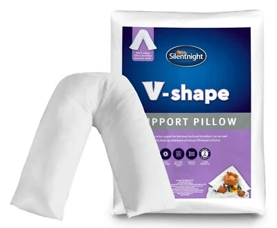 Silentnight V Shape Support Pillow Pregnancy Soft Back Neck Shoulder Orthopaedic