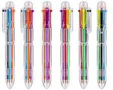 6 Pack 0.5mm 6-in-1 Multicolor Ballpoint Pen, 6 Color multicolor-6Pack