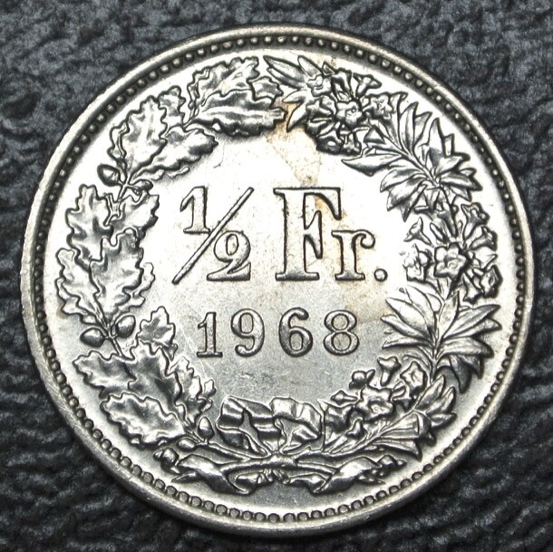 1968 SWITZERLAND - 1/2 FRANC - COPPER-NICKEL - Helvetia - Nice | eBay