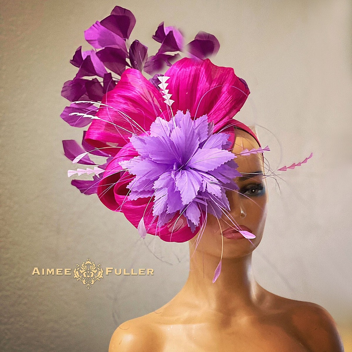 Elegant Pink Fuchsia Fascinator Hat Make an entrance they won main image 2
