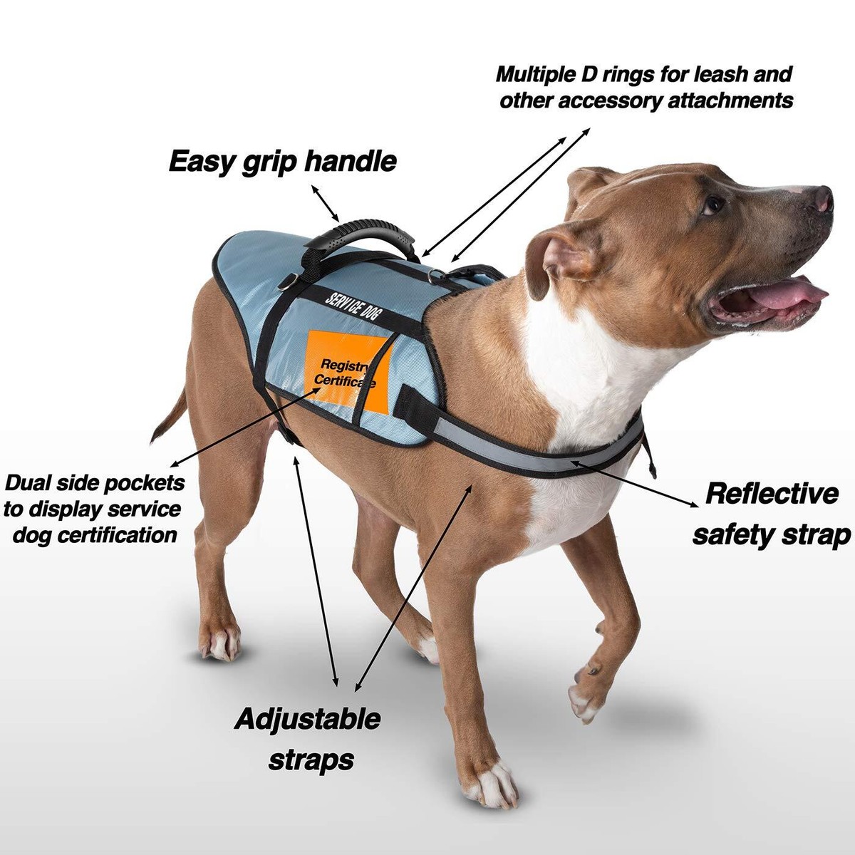 Paws Pals Service Dog Vest Harness for Medium and Large Dogs of