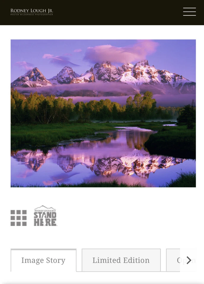Estampa Rodney Lough Jr Day Dreaming Grand Teton National Park 20 x 16" - Imagem 3 de 4